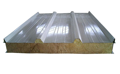 屋面岩棉夹芯横铺板